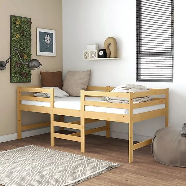 Mittelhohes Bett Mit Matratze 90x200 Cm Massivholz Kiefer günstig online kaufen