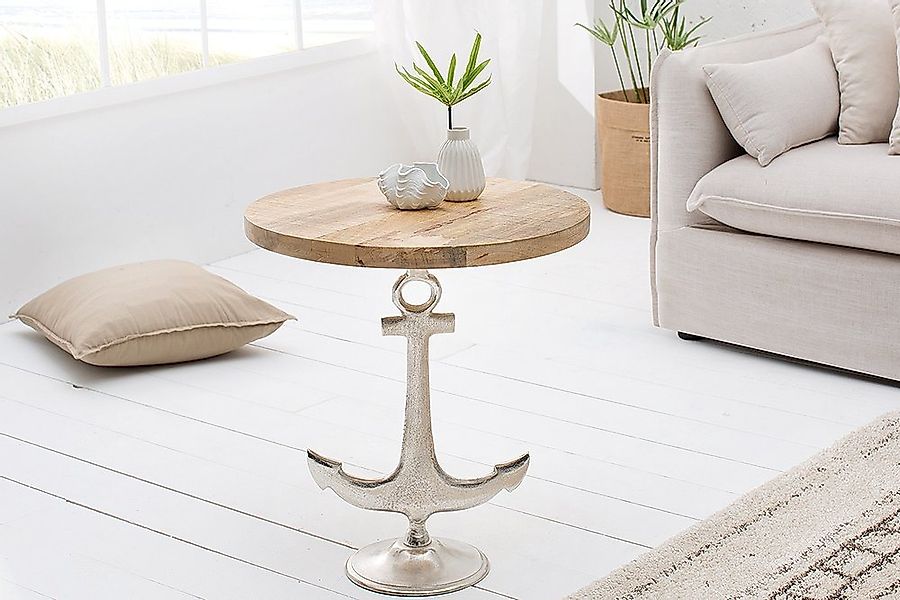riess-ambiente Beistelltisch SEVEN SEAS 50cm natur / silber, Schlafzimmer · günstig online kaufen