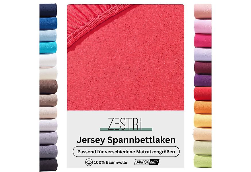 Zestri Spannbettlaken Jersey für normale Matratzen, Boxspringbett, Wasserbe günstig online kaufen