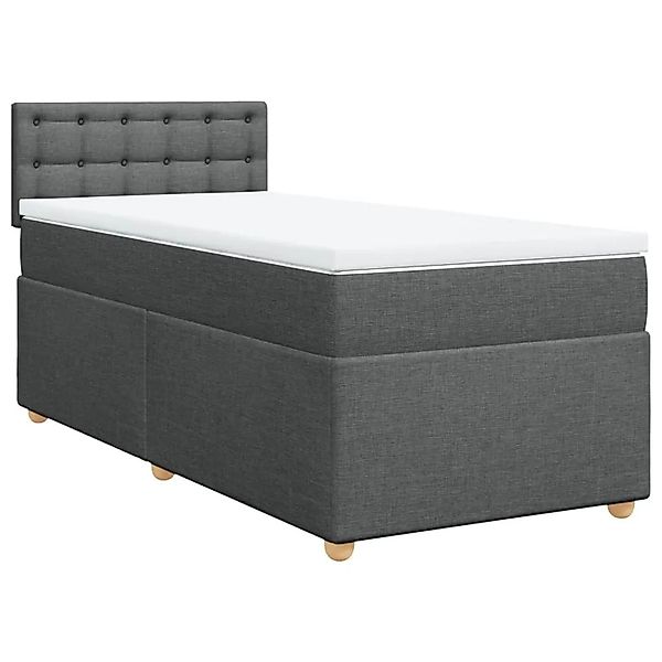 vidaXL Boxspringbett mit Matratze Dunkelgrau 100x200 cm Stoff 3288906 günstig online kaufen