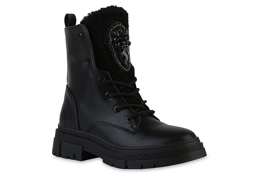 VAN HILL 841889 Schnürstiefelette Damen-Winterstiefel mit Kunstpelz und Zie günstig online kaufen
