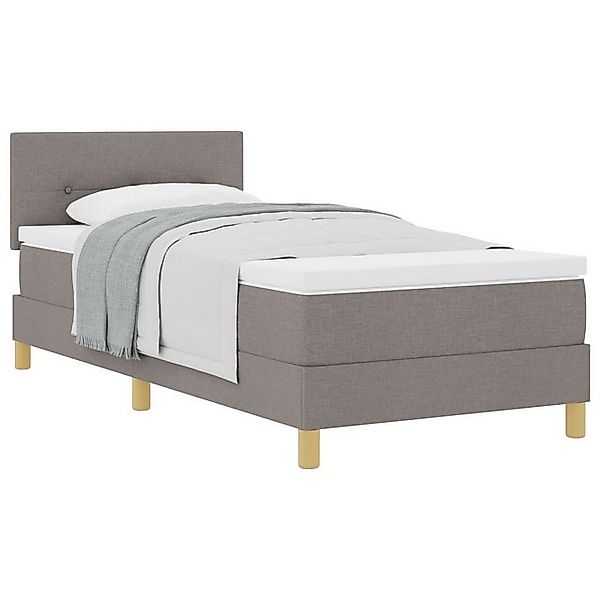 vidaXL Bett Boxspringbett mit Matratze Taupe 90x190 cm Stoff (1-tlg) günstig online kaufen