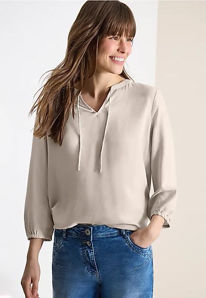 3/4-Arm Bluse mit Split Neck günstig online kaufen
