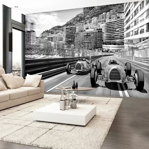 artgeist Fototapete Monte Carlo Race schwarz/weiß Gr. 250 x 175 günstig online kaufen