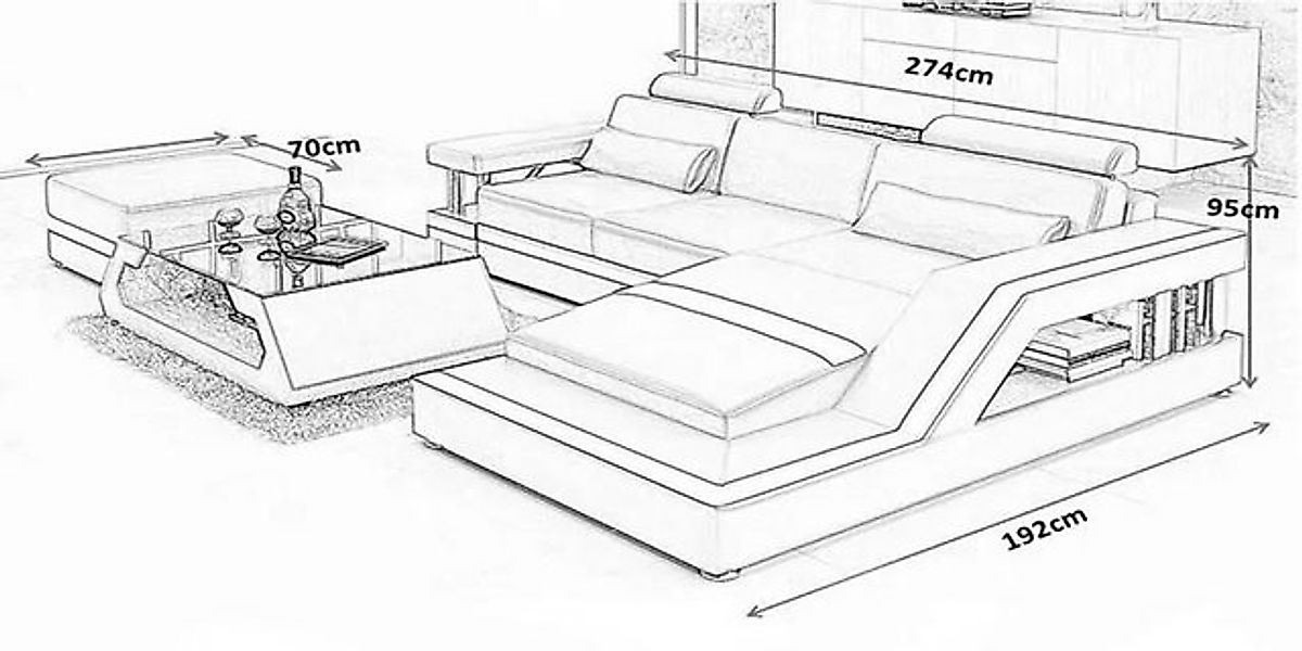 Xlmoebel Ecksofa Modernes Ecksofa mit Designer-Wohnlandschaft in L-Form - P günstig online kaufen