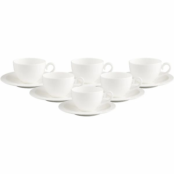 Villeroy & Boch Tasse "Kaffeetassen mit Untertassen White Pearl 120 ml 6er günstig online kaufen