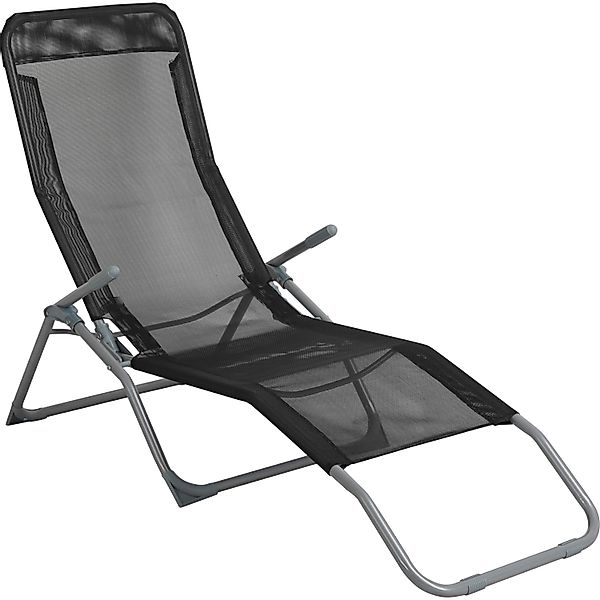 Sonnenliege Pando Schwarz 140 cm x 61 cm x 57-96,5 cm klappbar günstig online kaufen