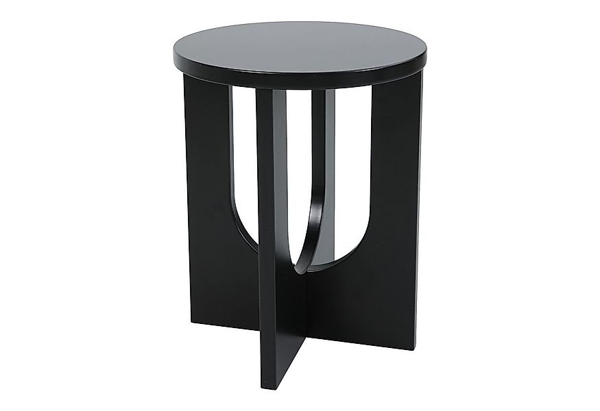 en.casa Beistelltisch, »Kysdajore« rund MDF 50 x Ø40 cm Schwarz günstig online kaufen