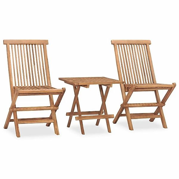 3-tlg. Garten-essgruppe Mit Kissen Klappbar Massivholz Teak günstig online kaufen