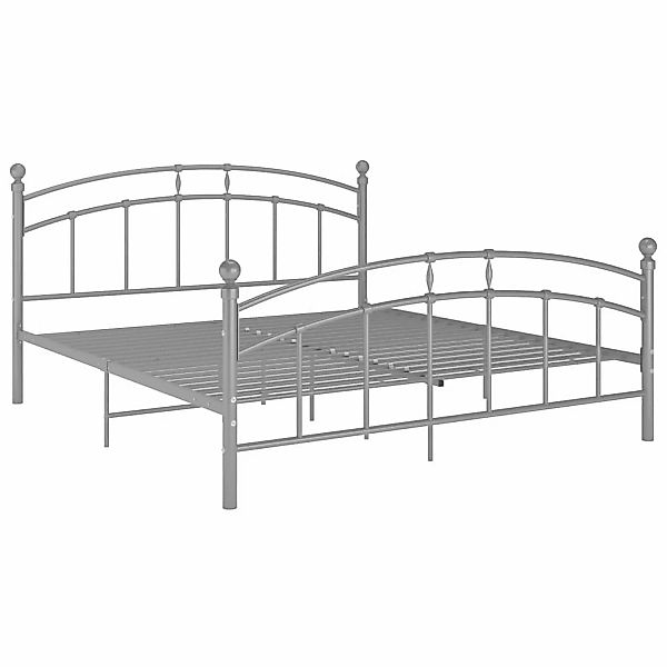 Bettgestell Grau Metall 140x200 Cm günstig online kaufen