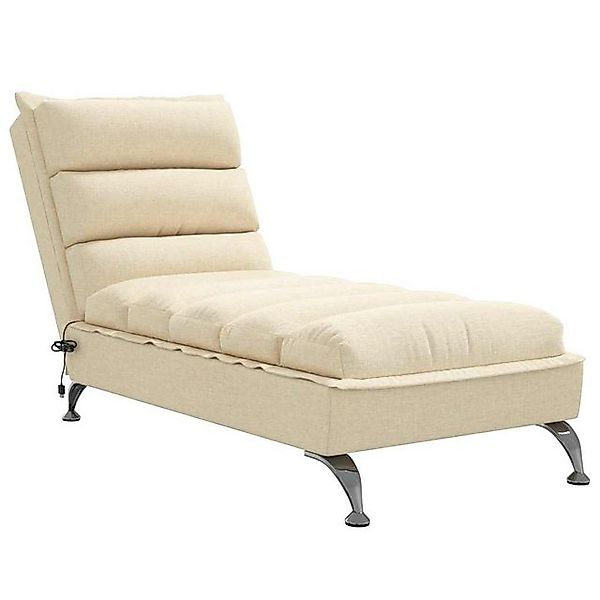 vidaXL Chaiselongue Massage-Chaiselongue mit Kissen Creme Stoff, 1 Teile günstig online kaufen