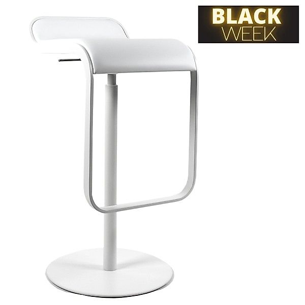 lapalma LEM S80 Barhocker | Ledersitz weiß | Gasfeder weiß | Gestell weiß günstig online kaufen