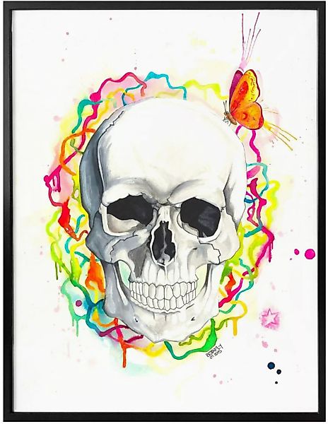 Wall-Art Poster "Skull", Schriftzug, (1 St.), Poster ohne Bilderrahmen günstig online kaufen