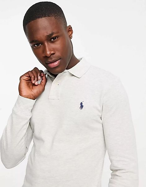 Polo Ralph Lauren – Langärmliges Polohemd mit schmalem Schnitt und Markenlo günstig online kaufen