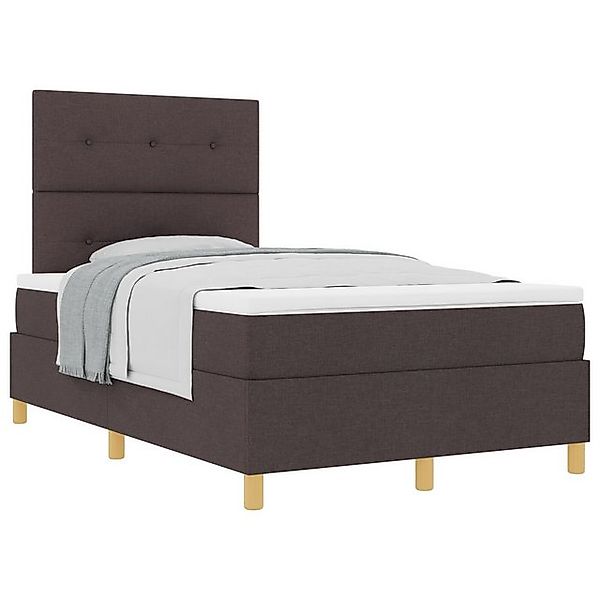 vidaXL Bett Boxspringbett mit Matratze Dunkelbraun Kleines Doppelbett Stoff günstig online kaufen