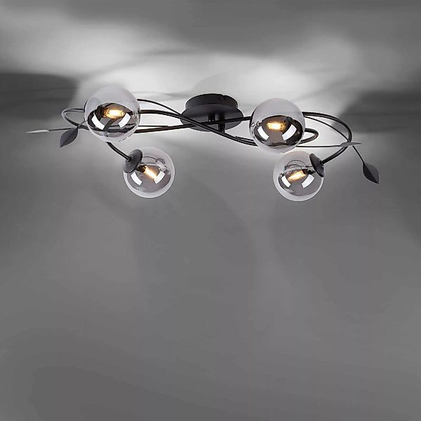 LED Deckenleuchte Widow in Schwarz 4x 3W 1200lm G9 günstig online kaufen
