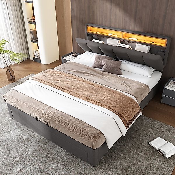 REDOM Polsterbett Doppelbett Bett Stauraumbett Jugendbett günstig online kaufen