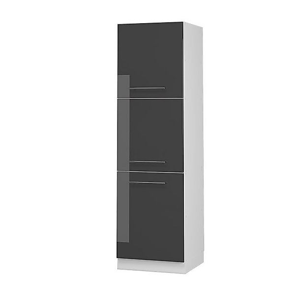 Vicco Herdumbauschrank Fame-Line Herdschrank Anthrazit Hochglanz/Weiß 60 cm günstig online kaufen