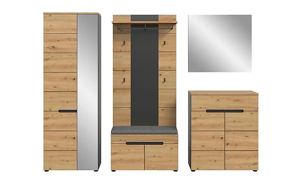 Garderobenkombination   ¦ grau ¦ Maße (cm): B: 255 H: 190 Garderoben & Klei günstig online kaufen