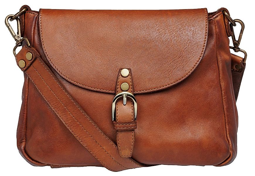 Caspar Umhängetasche Klassisch Vintage Leder Messenger Bag - SIGNATURE LINE günstig online kaufen