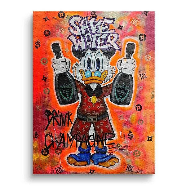 DOTCOMCANVAS® Leinwandbild Save Water Drink Champagne günstig online kaufen