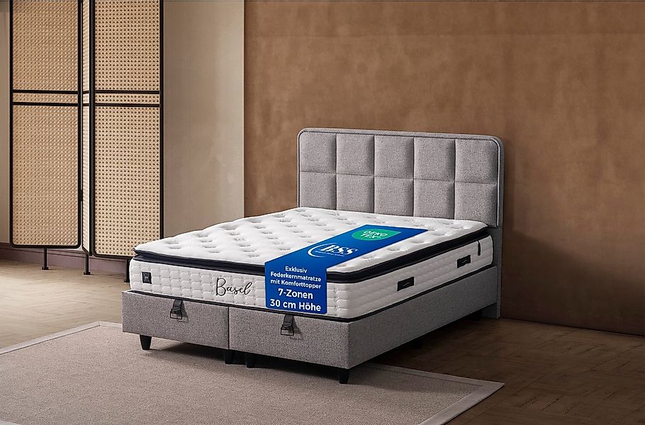 Pointhome Boxspringbett Bss Bedding Set, Matratze mit Topper, Höhe 30cm, H3 günstig online kaufen