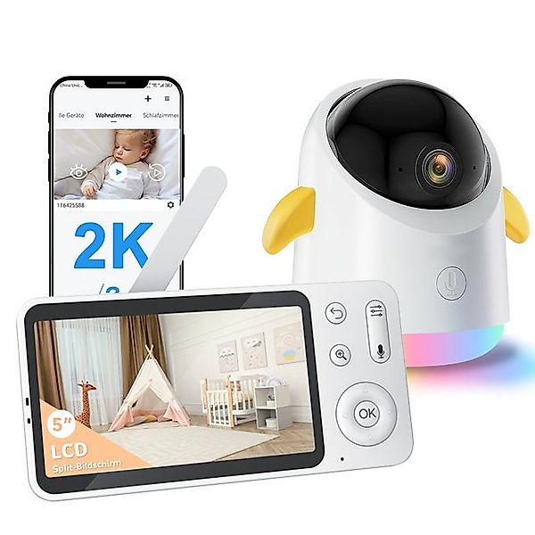 Boifun Video-Babyphone Babyphone mit Kamera Video Baby Monitor Babyfon, 5" günstig online kaufen