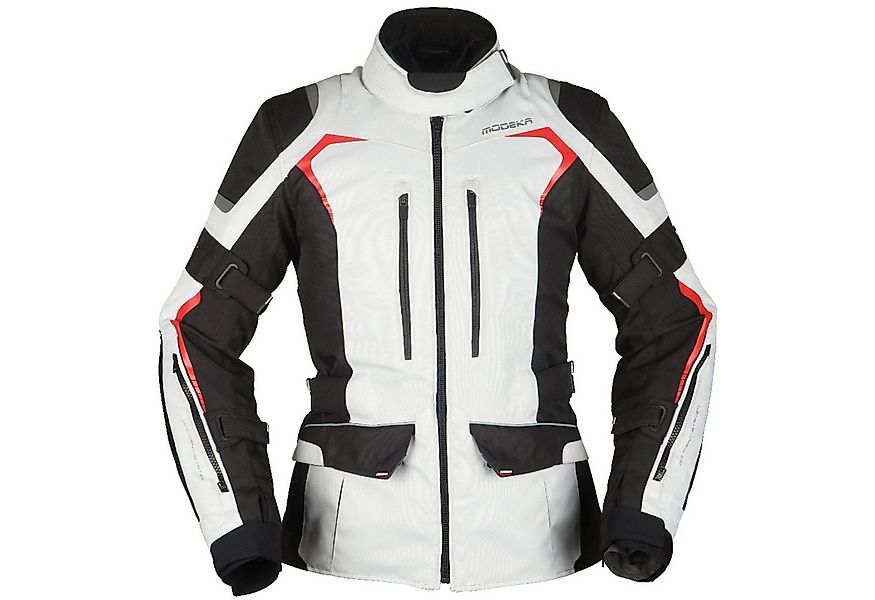 Modeka Motorradjacke Modeka Elaya Lady Textiljacke Damen hellgrau / schwarz günstig online kaufen