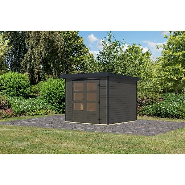 Karibu Gartenhaus Diego 3 B Terragrau/Anthrazit 209 x 238 x 213 cm günstig online kaufen