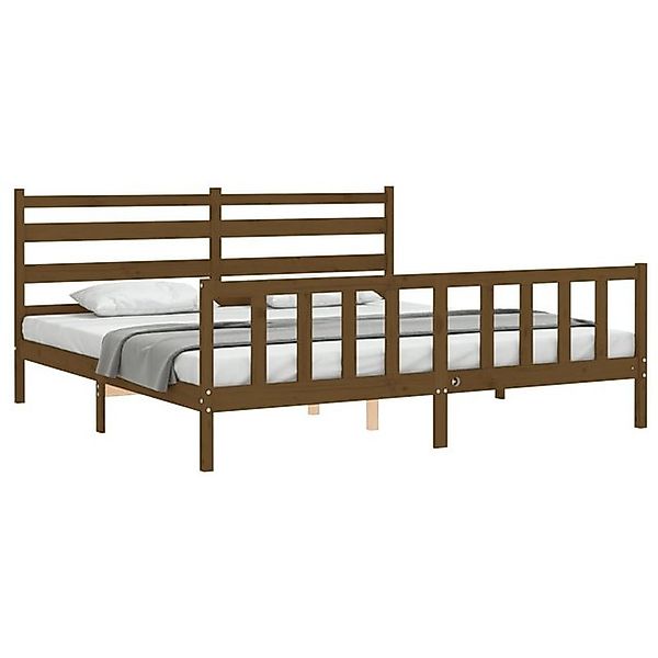 vidaXL Bettgestell, Massivholzbett mit Kopfteil Grau 200x200 cm günstig online kaufen