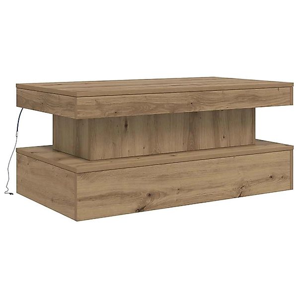 vidaXL Couchtisch mit LED-Leuchten Artisan-Eiche 50x50x40 cm 857713 günstig online kaufen
