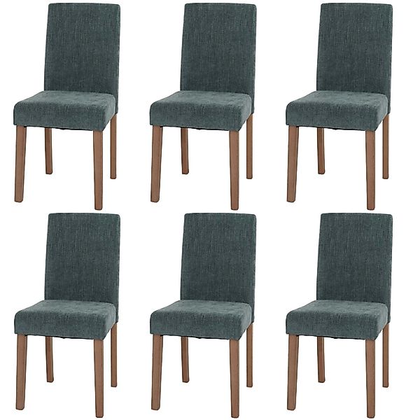 MCW Esszimmerstuhl Littau Chenille 6er-Set Grün Naturfarbene Beine günstig online kaufen