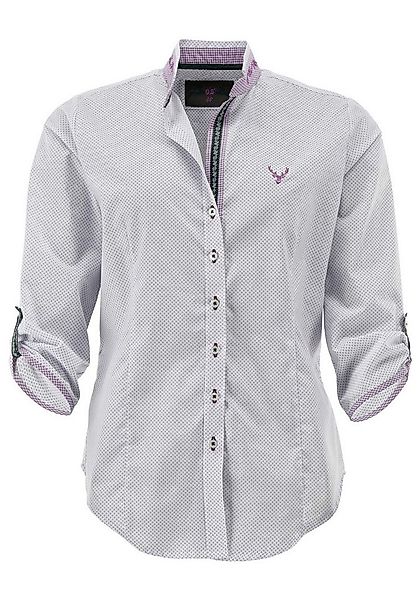 OS Trachten Trachtenbluse Brocu Tailliert, Stehkragen, Stickerei auf Kragen günstig online kaufen