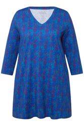 Ulla Popken Longshirt Longshirt Batikmuster A-Linie günstig online kaufen