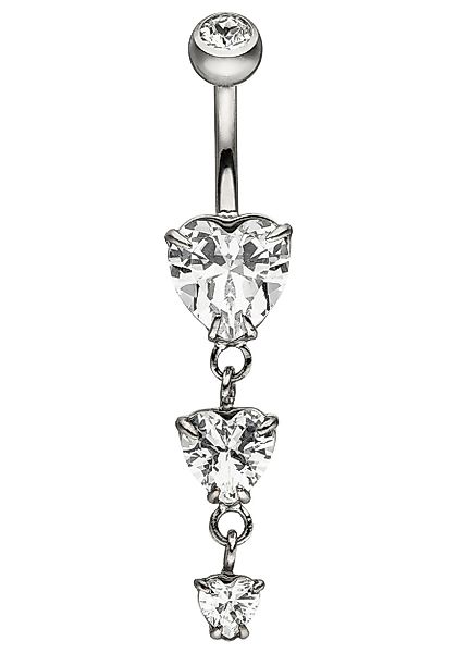 JOBO Bauchnabelpiercing Herzen, Edelstahl mit 4 günstig online kaufen