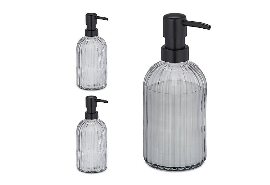 relaxdays Seifenspender Glas Seifenspender 3er Set günstig online kaufen