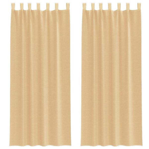 vidaXL Voile Vorhänge mit Stangentaschen 2 Stk Sandfarbe 4102220 günstig online kaufen