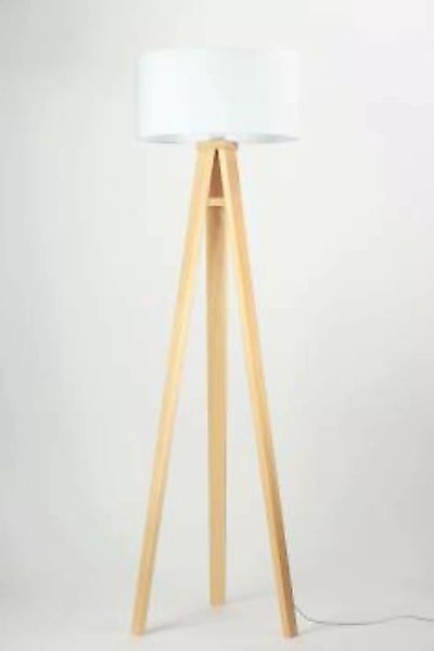 Stehlampe Beleuchtung Braun Holz Wohnzimmer günstig online kaufen