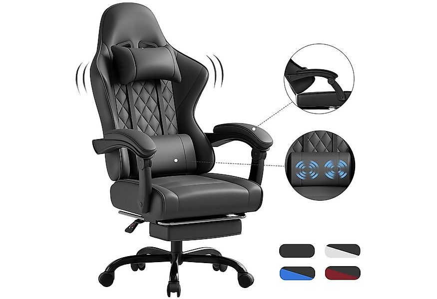 HOMALL Gaming-Stuhl Massage Bürostuhl mit Fußstütze,Kopfstütze Gaming Chair günstig online kaufen