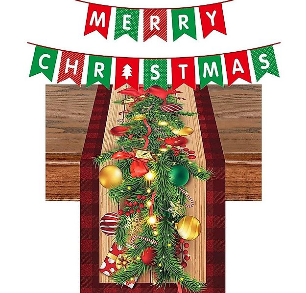 FELIXLEO Tischläufer Tischläufer Weihnachten 3D Realistisch Waschbar Weihna günstig online kaufen