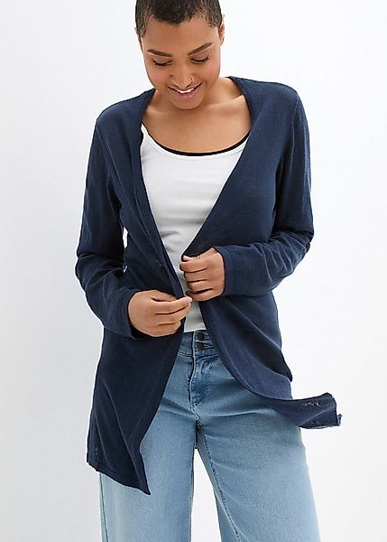bonprix Strickjacke Strickjacke aus reiner Baumwoll-Slub Qualität günstig online kaufen