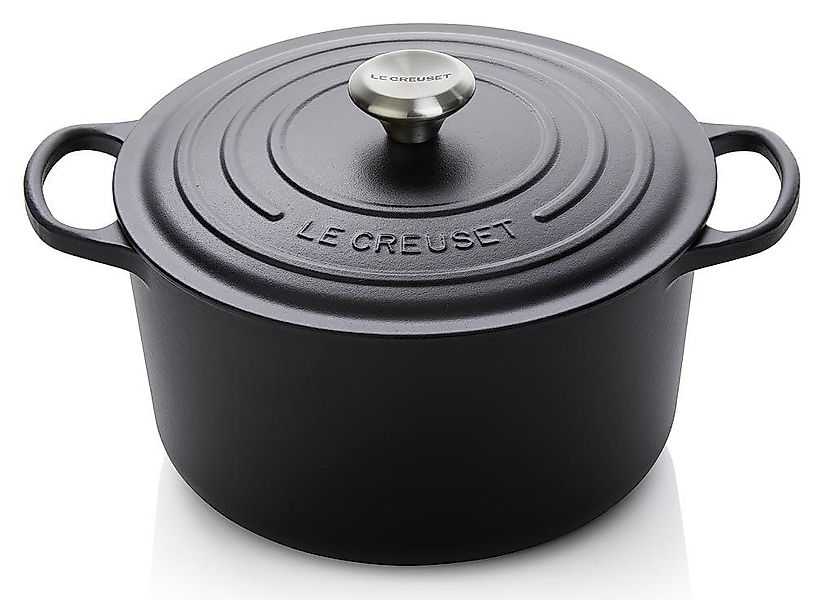 Le Creuset Bräter Signature Rund Hoch Gusseisen Schwarz 24cm günstig online kaufen