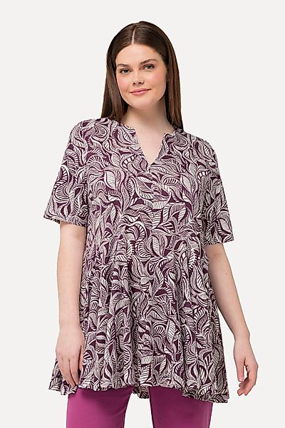 Ulla Popken T-Shirt Longshirt Tunika-Ausschnitt Halbarm günstig online kaufen