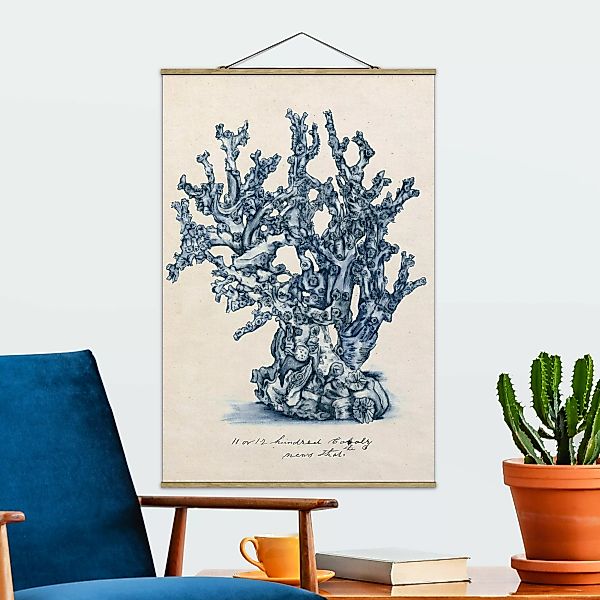 Stoffbild Blumen mit Posterleisten - Hochformat Meereskorallen Studie II günstig online kaufen