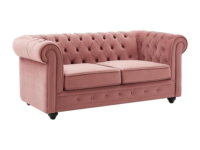 Sofa 2-Sitzer - Samt - Pastellrosa - CHESTERFIELD günstig online kaufen