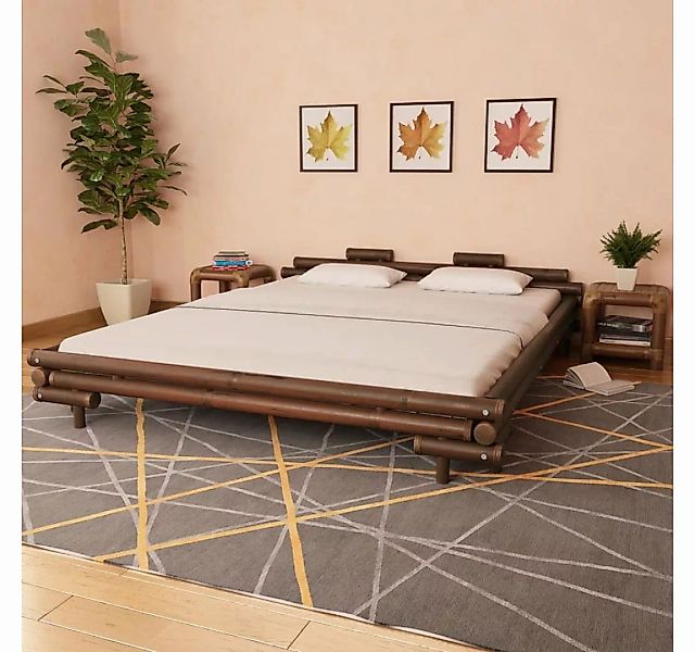 furnicato Bett Bettgestell Dunkelbraun Bambus 180×200 cm günstig online kaufen
