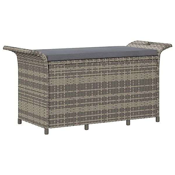 furnicato Gartenbank mit Kissen Grau 116x46x57 cm Poly Rattan günstig online kaufen