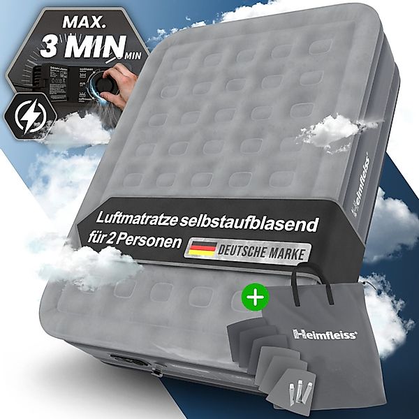 Heimfleiss® Luftmatratze Luftmatratze Selbstaufblasend – Grau, günstig online kaufen