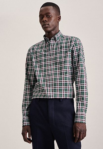 seidensticker Flanellhemd Slim Slim Langarm Button-Down-Kragen günstig online kaufen