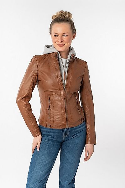 Mauritius Lederjacke Junja mit abnehmbarem Kapuzen-Einsatz und aufwendigen günstig online kaufen